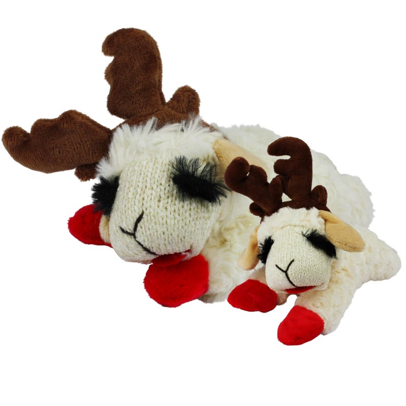 Multipet Holiday Lambchop with Antlers, 6 in, White - Image 3